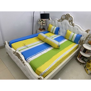 Drap thun❤️FREESHIP❤️ga thun Hàn mẫu cầu vòng(1 ga nệm, 2 vỏ gối nằm, 1 vỏ gối ôm)