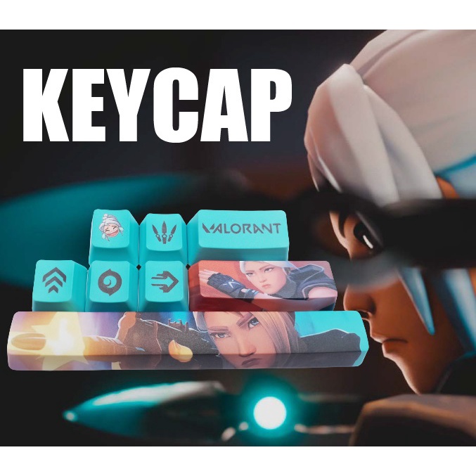 Bộ 8 phím Keycap VALORANT. Tặng móc khóa siêu Cute. TRANG TRÍ BÀN PHÍM SIÊU ĐẸP - Tặng hộp đựng phím tiện dụng