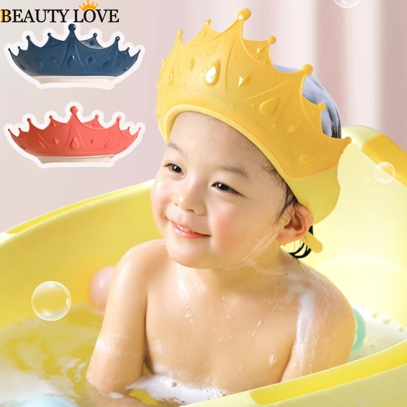 Mũ Gội Đầu Bảo Vệ Tai Chống Thấm Nước Bằng Silicone Cho Bé