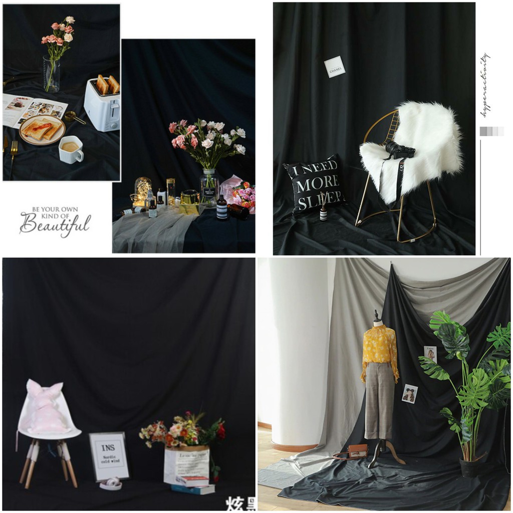 (VẢI ĐEN TRƠN-MỀM) phông nền vải đen photography backdrops. vải treo tường trang trí chụp ảnh quần áo, mỹ phẩm, tuí xách