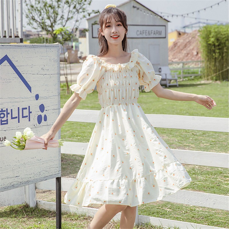 Đầm xòe công chúa,  mẫu đầm nữ đầm dáng xòe đẹp mặc được 2 kiểu, váy đầm nữ nhẹ nhàng nữ tính