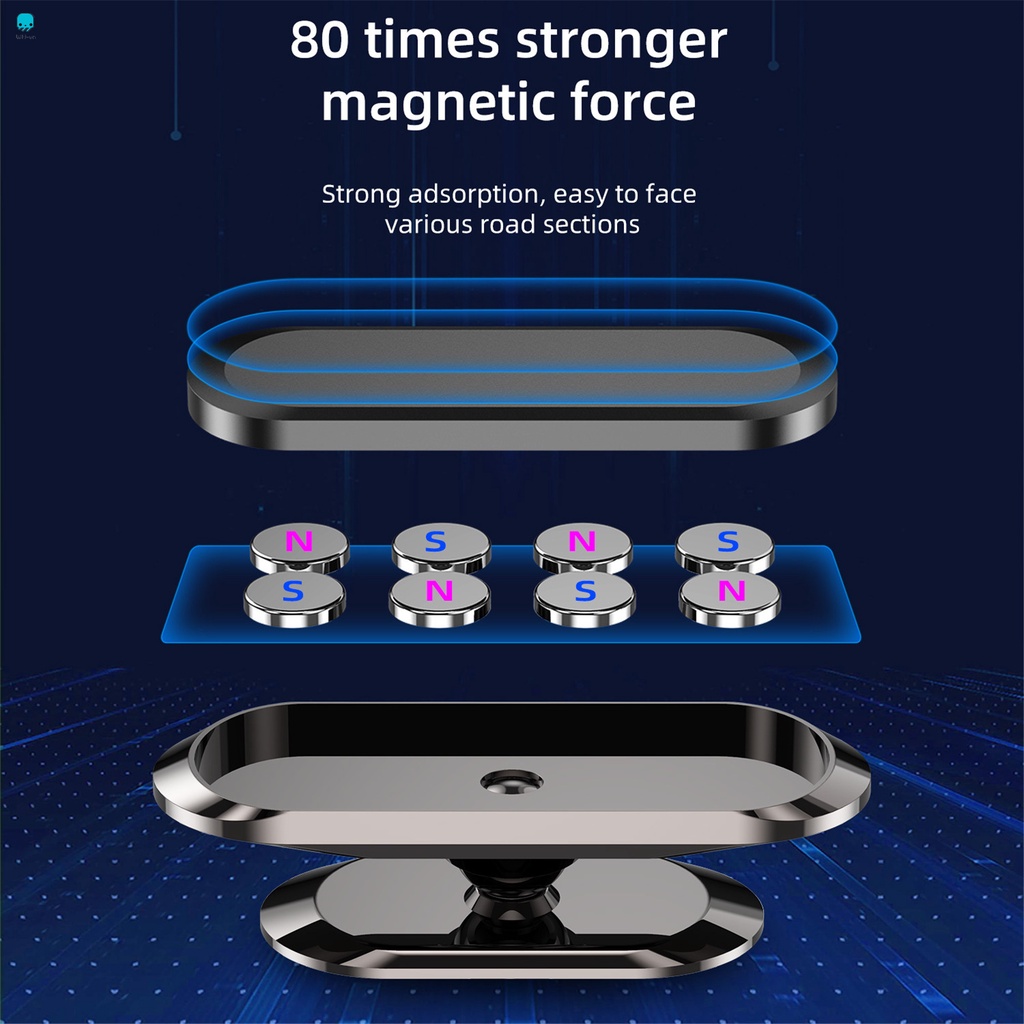 Giá đỡ điện thoại xoay 360 độ với 8 nam châm thông dụng cho xe ô tô