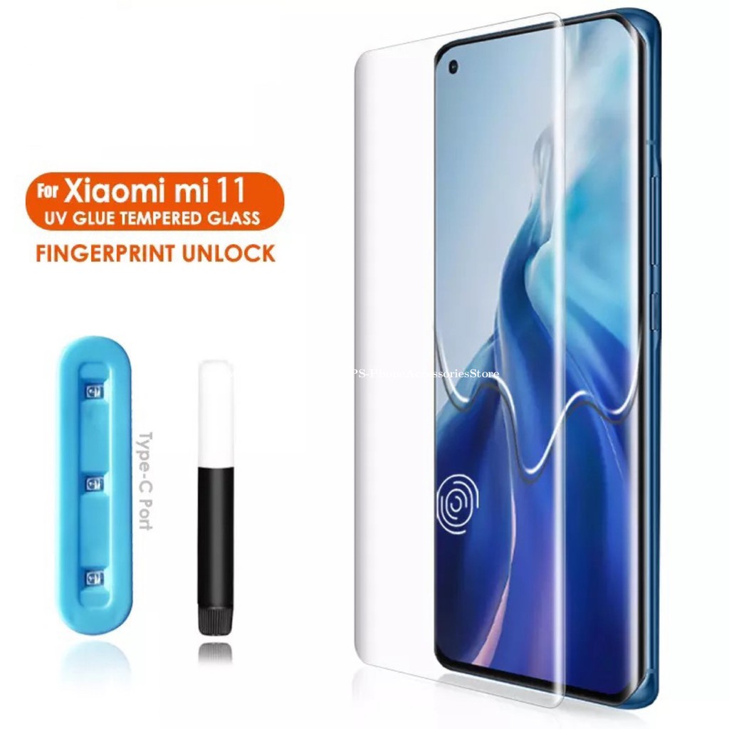 Kính cường lực UV cho Xiaomi Mi 11, Mi 11 Pro, Mi 11 Ultra, Mi 10S Full keo nước UV trong suốt
