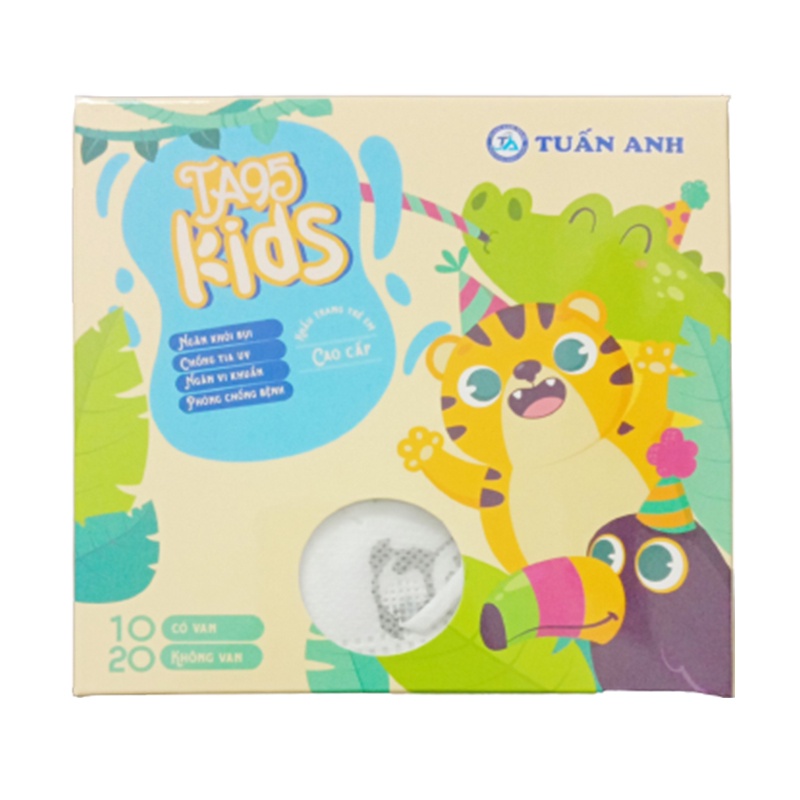 Khẩu trang trẻ em thời trang cao cấp chống bụi và vi khuẩn N95 KIDS Tuấn Anh, Health Kingdom, 10 chiếc/ hộp