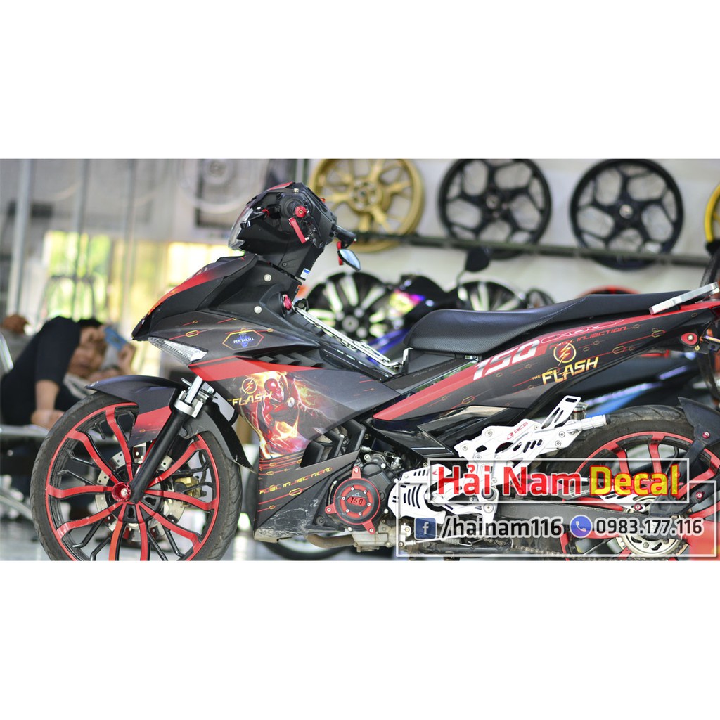 Tem Trùm Exciter 150 Đen Đỏ The Flash