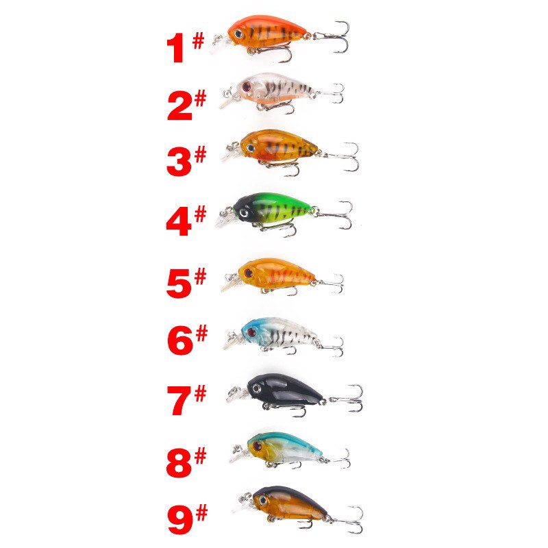 Mồi Câu Cá Giả Bằng Nhựa Cứng 4.5cm/3.8g Có Móc Câu