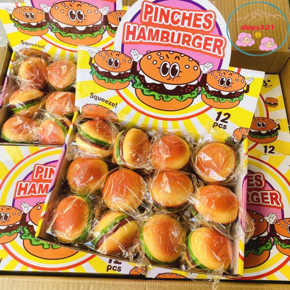 Squishy hình bánh humberger mềm mịn dễ thương chân thực giảm stress