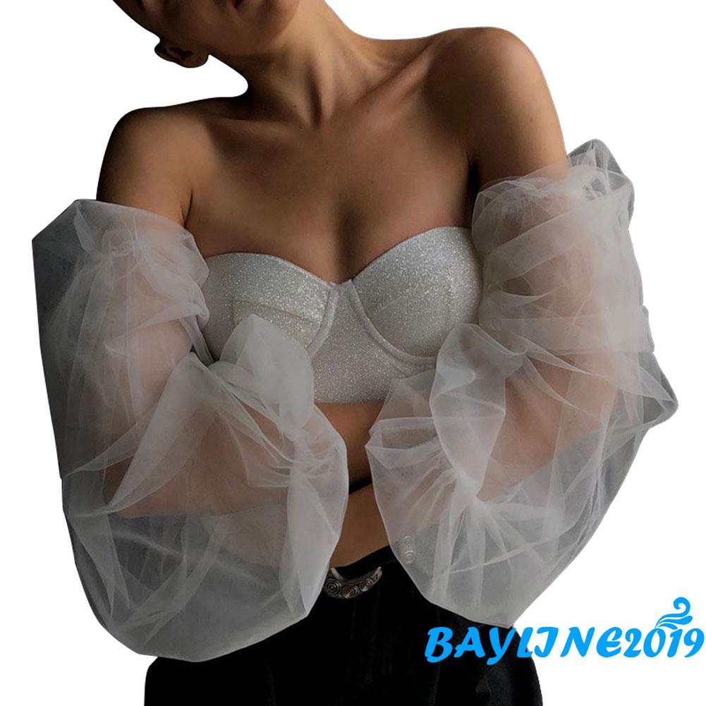 Áo Lửng Tay Dài Trễ Vai Quyến Rũ Cho Nữ