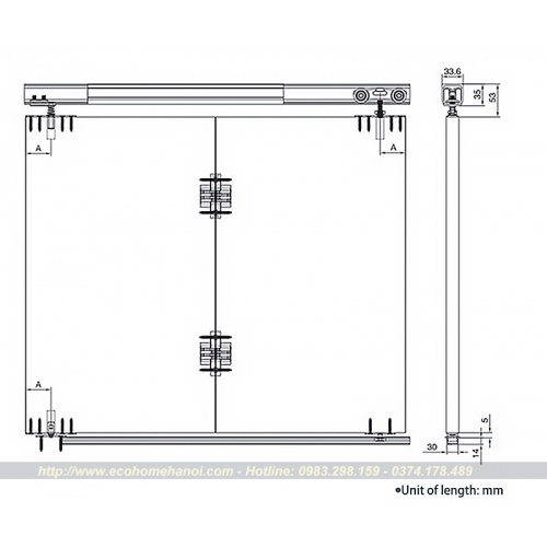 BỘ PHỤ KIỆN CỬA LÙA CÁNH XẾP GẬP SD5014