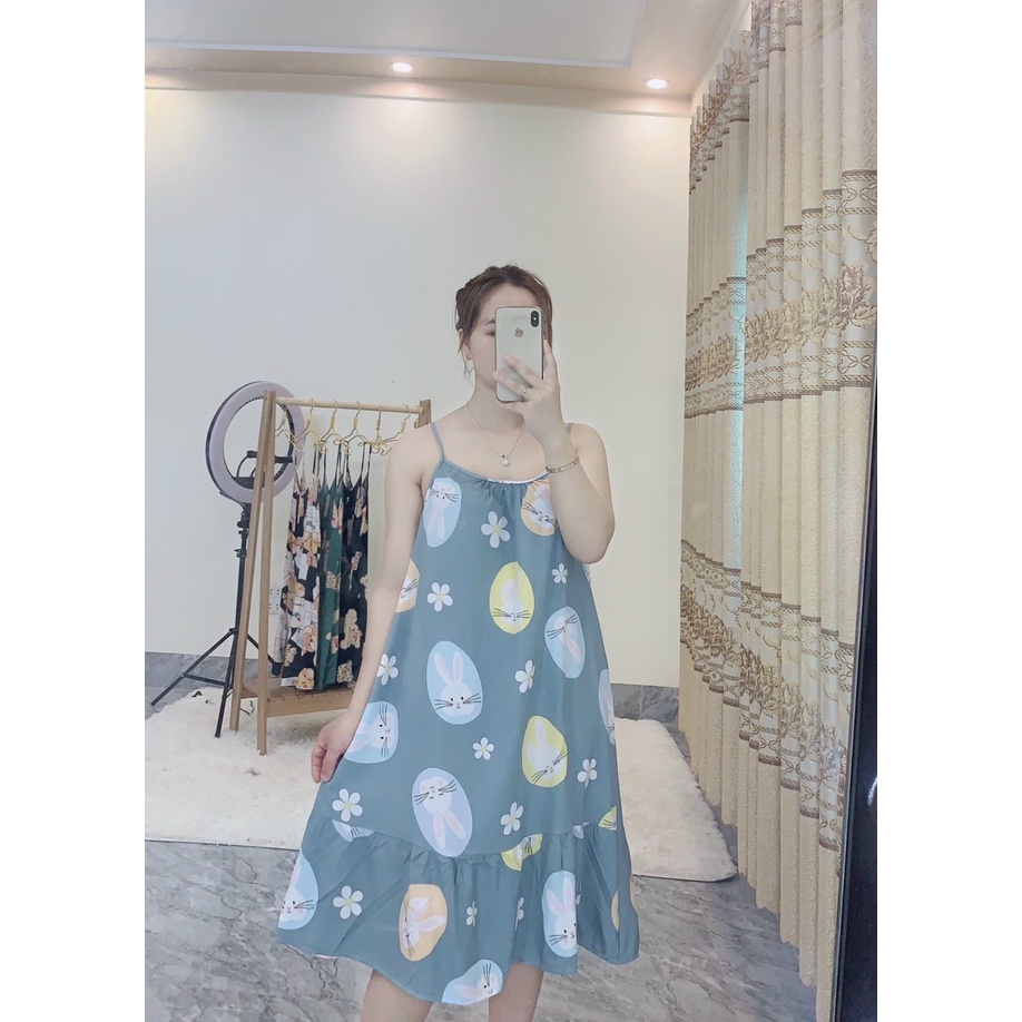 Váy bầu và bigsize nữ 45 đến 75kg, đầm ngủ lanh mềm mát