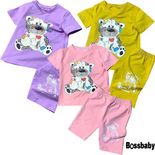 Combo 3 Bộ Áo Quần cho bé gấu nhiều màu,bộ bé gái từ 6kg-29kg.BDBG30.