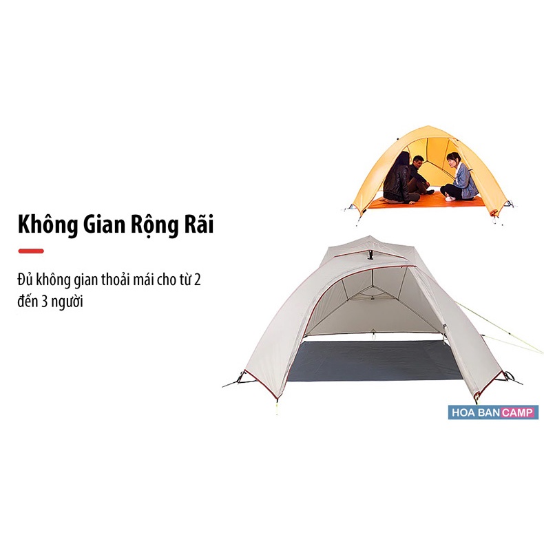 Lều 3 Người Siêu Nhẹ Cloud Up 3 NatureHike NH18T030-T