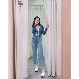 Áo khoác cardigan cột dây gân lụa ( không bao gồm áo 2 dây bên trong )