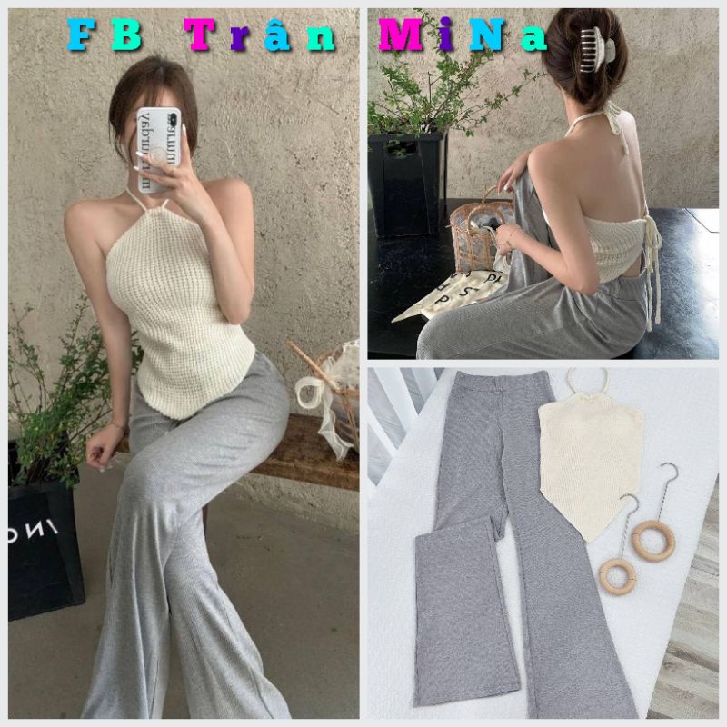 SET ÁO YẾM MIX QUẦN ỐNG LOE