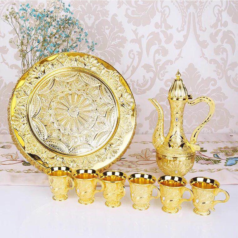 Bộ khay bình ly, bộ bình trà kèm 6 chén