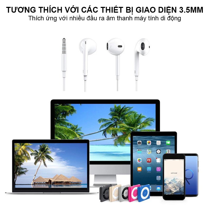 Tai Nghe Nhét Tai 3.5mm Dành Cho IOS Android Tai Nghe Âm Thanh Nổi Có Micrô, Tai Nghe Hifi Máy Tính Di Động