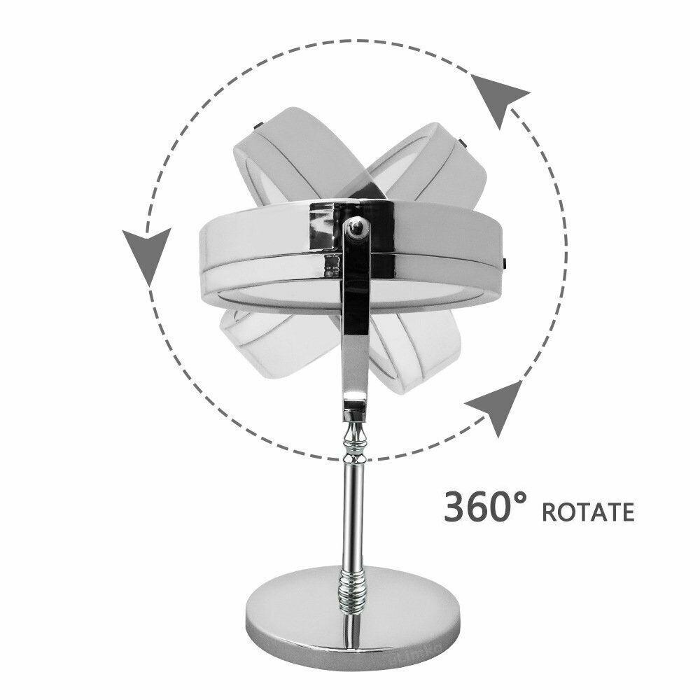 OCEANMAP Gương Trang Điểm Phóng Đại 10 Lần Ánh Sáng Trắng Tự Nhiên Xoay 360 Độ Có Đèn LED