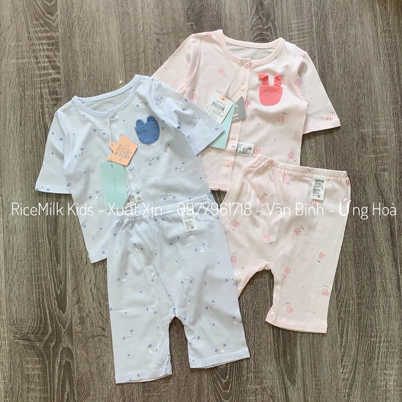Bộ cotton giấy cho bé trai bé gái xuất Hàn