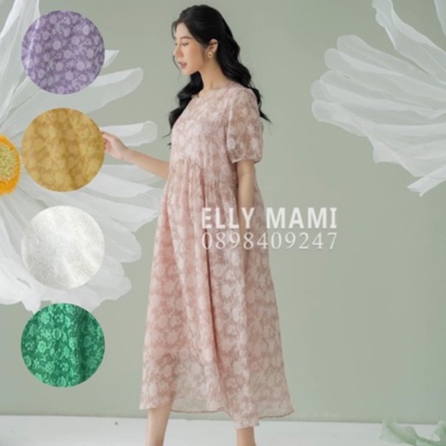 ( 40kg - 95kg ) Đầm Bầu , Suông Voan Hoa Tiểu Thư Mặc Thoải Mái Suốt Thai Kì & Sau Sinh Thiết Kế Cao Cấp