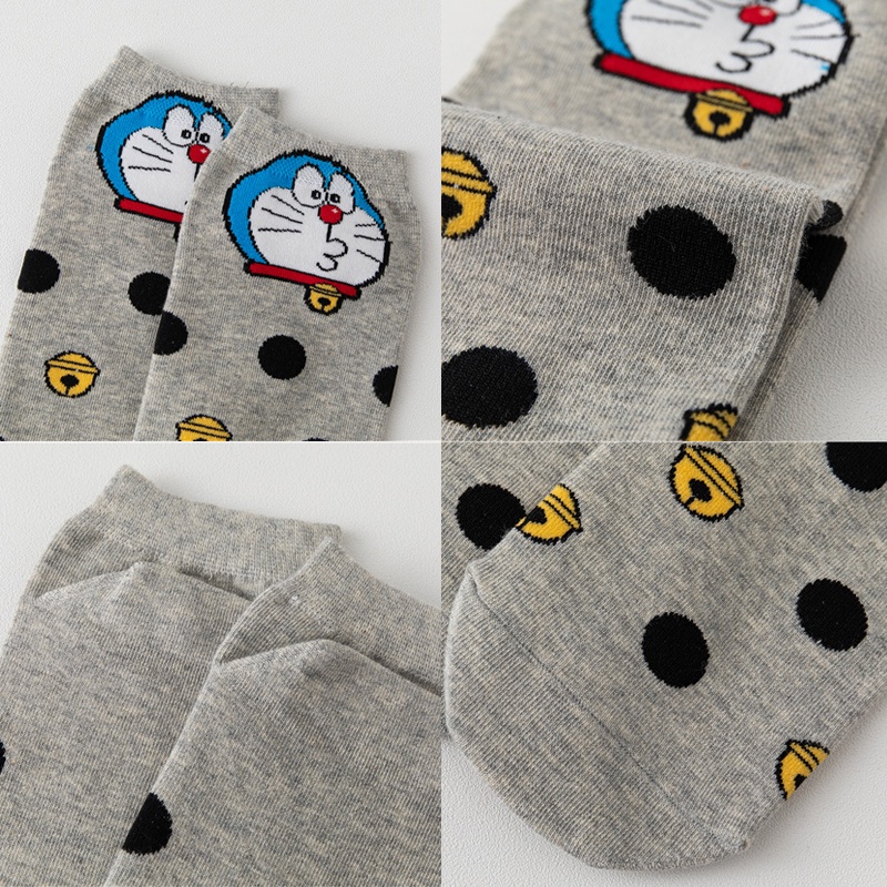 Set 5 tất KOKOROCARE YQ-03 vải cotton ống ngắn họa tiết Doraemon 1 kích thước dành cho thanh thiếu niên trên 8 tuổi