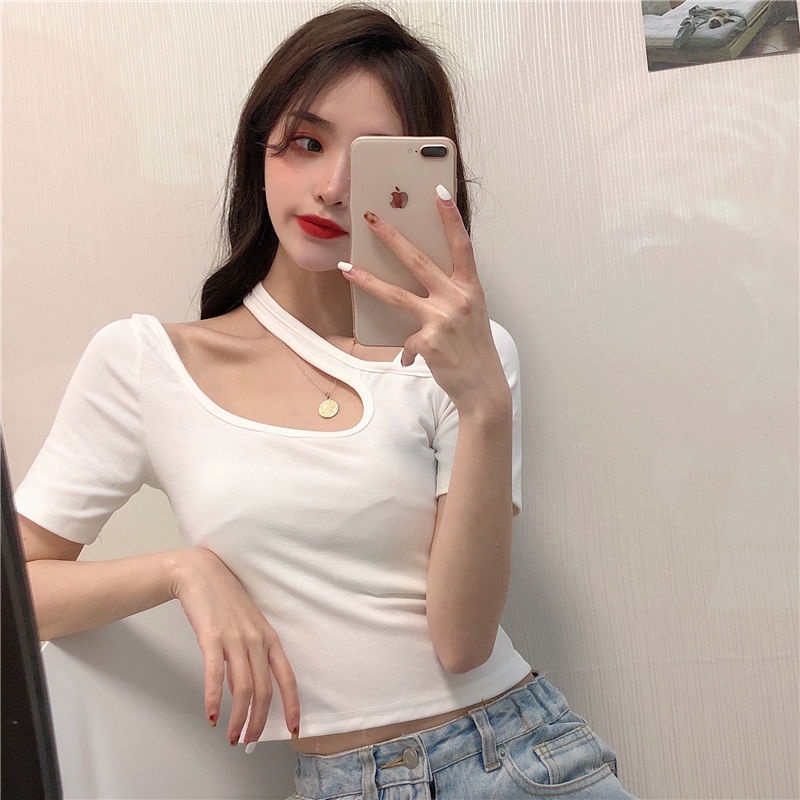Áo Thun Tay Ngắn Trễ Vai Thời Trang Mùa Hè Dành Cho Nữ