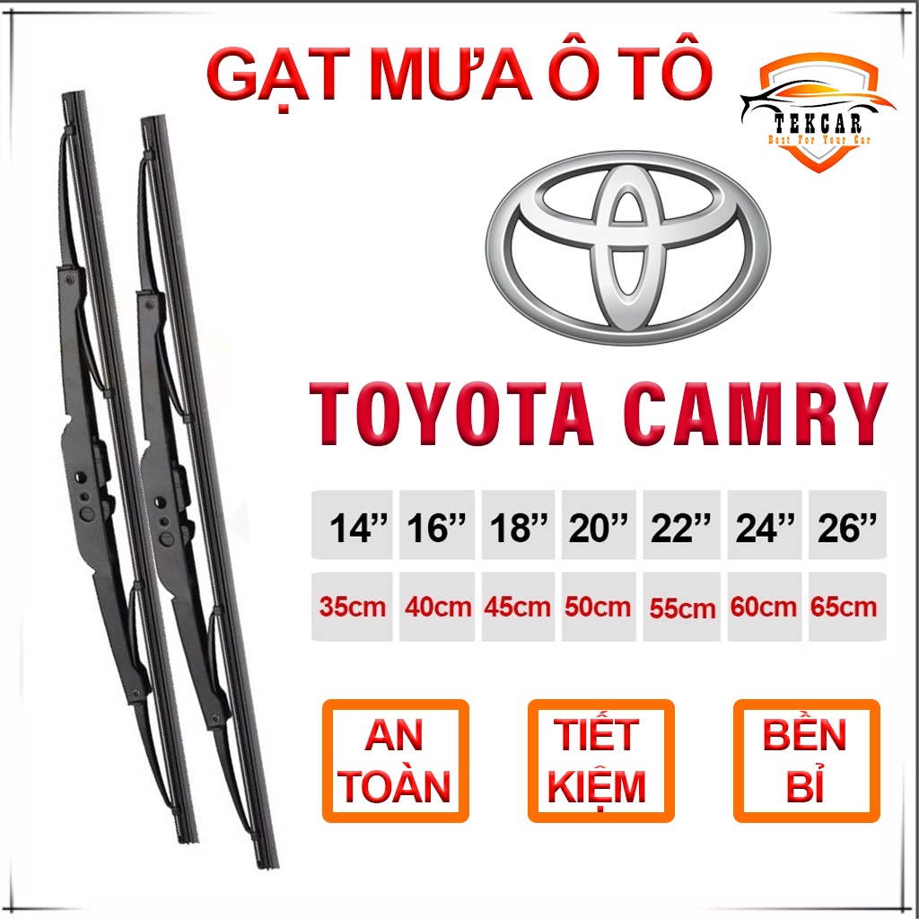 [1 CẶP ] Thanh gạt mưa ô tô xe Toyota Camry cần gạt kính khung xương sắt lưỡi silicon lưỡi gạt nước mưa oto xe hơi