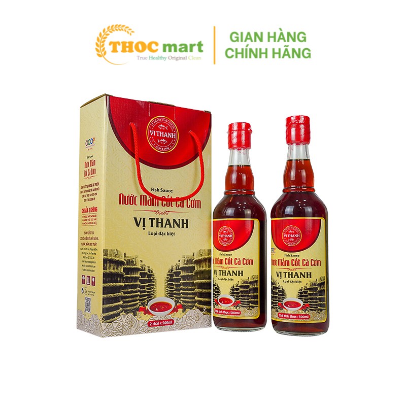 Nước mắm cốt cá cơm VỊ Thanh loại đặc biệt sản xuất theo nghề gia truyền chai thủy tinh 500ml