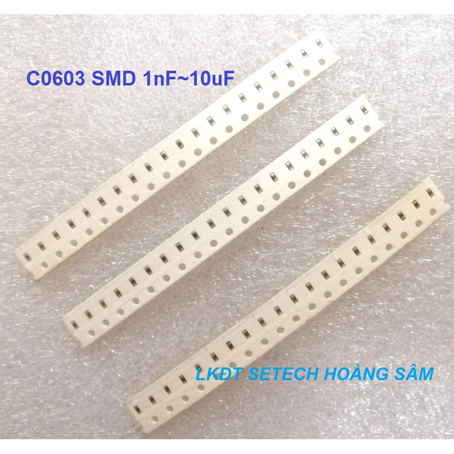 Tụ dán C0603 SMD (20 con) các trị số 1nF~10uF