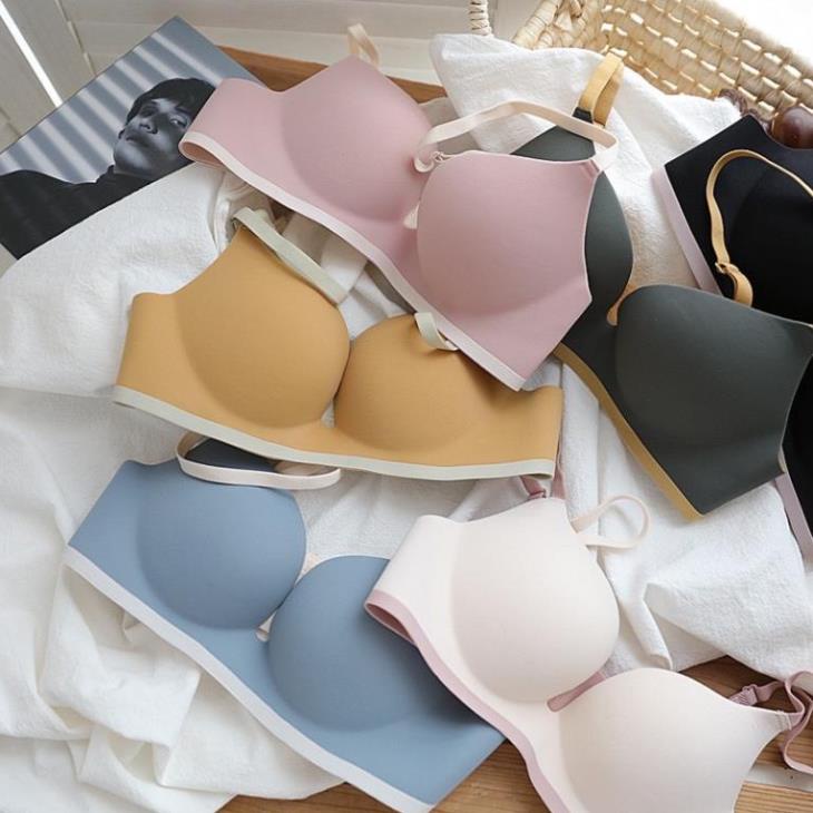 Áo Lót Đúc Su Đệm Dày Không Gọng Nâng Ngực Phối Viền Màu Sang Chảnh 377