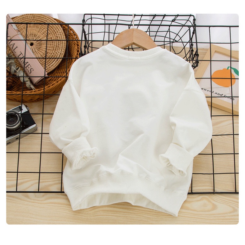 Áo thun cotton tay dài dáng rộng thời trang xuân thu cho bé 100-160cm