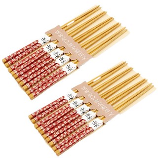 Bộ 5 đôi đũa ăn mẫu hoa đỏ Hàng Nhập Khẩu Từ Nhật