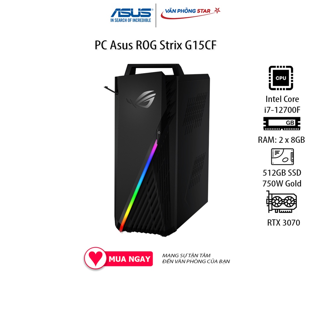 PC Asus ROG Strix G15CF (i7-12700F/16GB RAM/512GB SSD/RTX3070/WL+BT/Win 11) (G15CF-71270F110W)