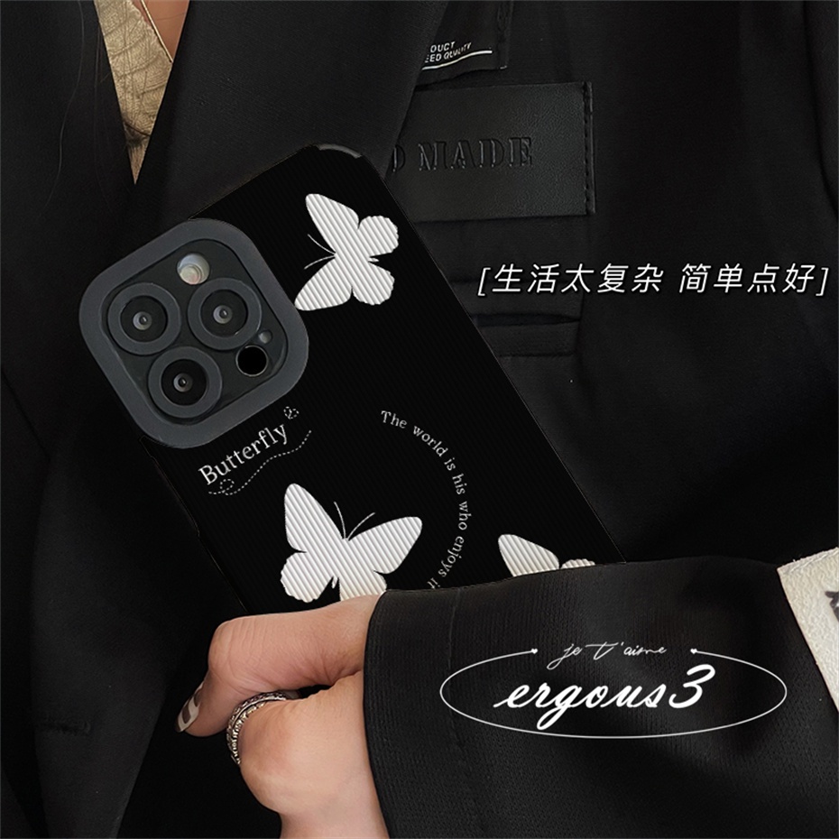 Ốp Điện Thoại Họa Tiết Bươm Bướm Đơn Giản Thời Trang Cho iPhone 13 12 11 Pro Max SE2020 X XR Xs Max 7 8 6 6s Plus
