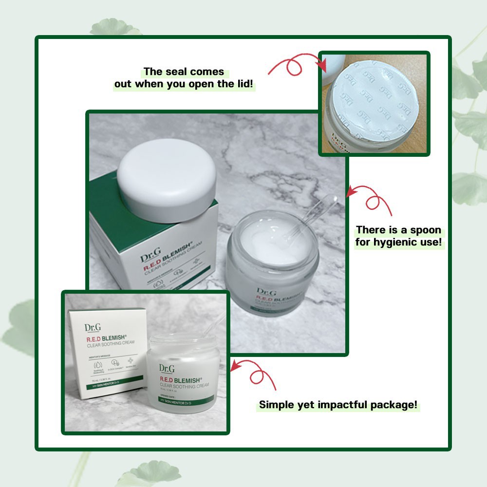 Dr.G Kem dưỡng ẩm và phục hồi sâu cho da R.E.D Blemish Clear Soothing Cream 70ml