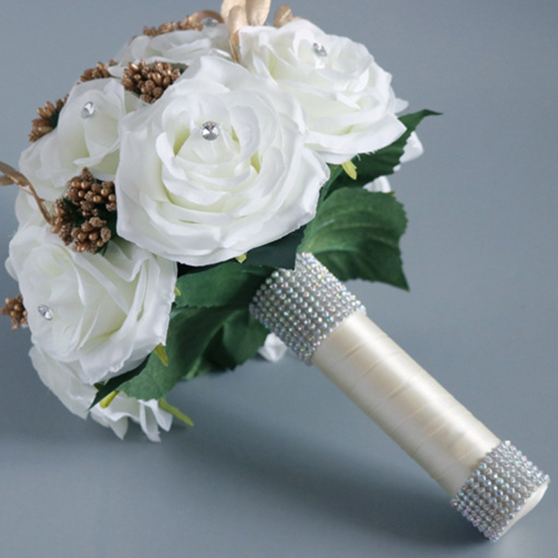 Bó Hoa Hồng Trắng Lãng Mạn Dùng Làm Đạo Cụ Chụp Ảnh Cưới