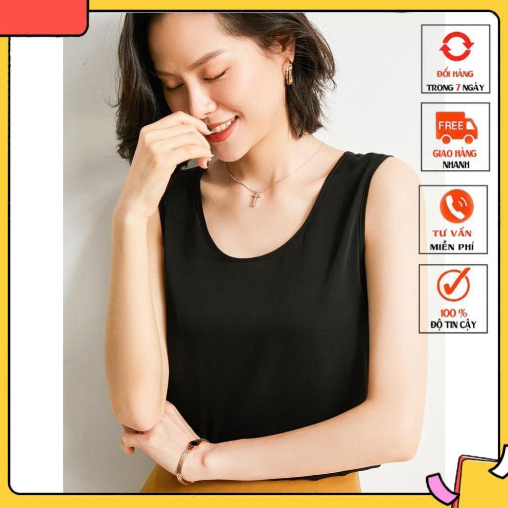 [Hàng loại 1] Áo Ba Lỗ Hai Dây Nữ Lụa Satin Hàn Cao Cấp Madela, Áo 2 Dây Nữ - AKT04