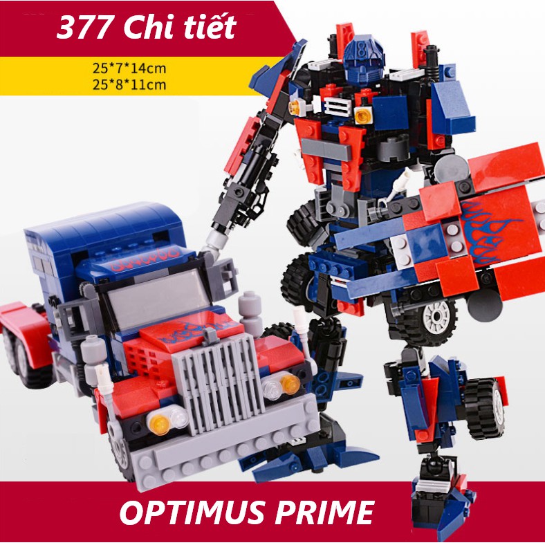 [377 CHI TIẾT-HÀNG CHUẨN] BỘ ĐỒ CHƠI XẾP HÌNH Robot Transformer OPTIMUS PRIME - Lắp Ráp Người Máy Biến Hình