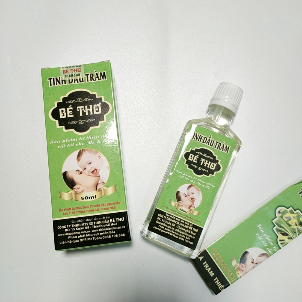 Tinh dầu tràm cho bé Huế nguyên chất Bé Thơ 50ml lá tràm gió quế khuynh diệp bạc hà 2X MART