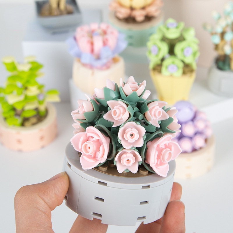 Đồ Chơi Lắp Ráp Chậu Cây Cảnh Cỡ Nhỏ Dễ Thương Cho Bé Gái