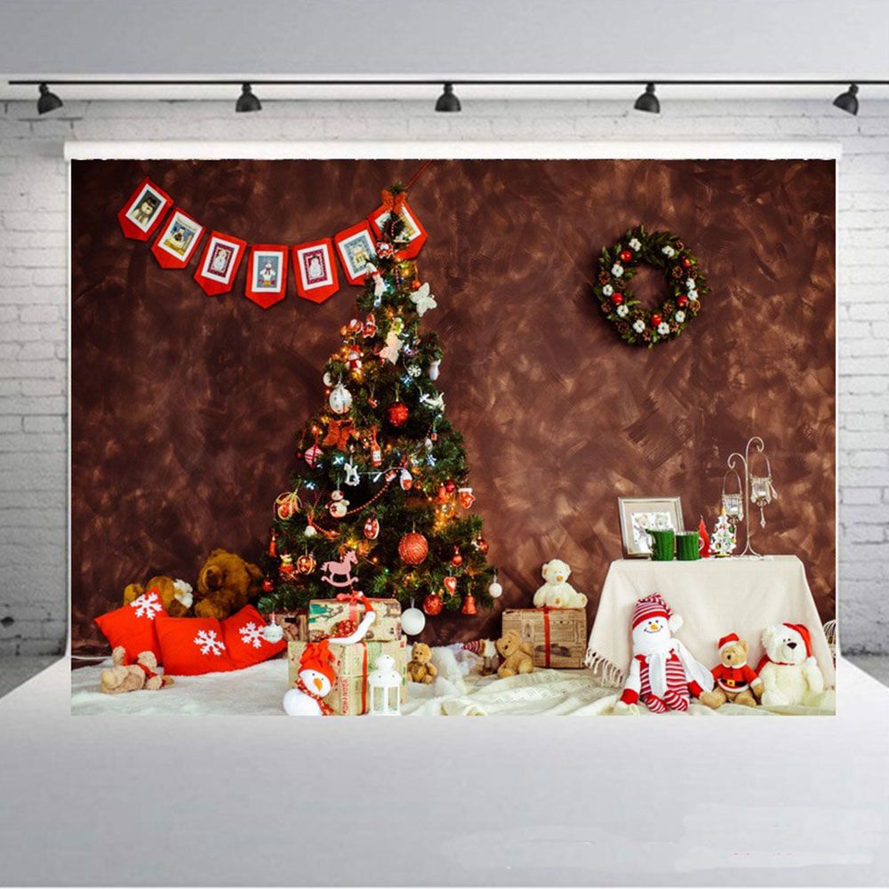 Phông nền chụp ảnh bằng vải vinyl 210cm*150cm chủ đề giáng sinh năm mới