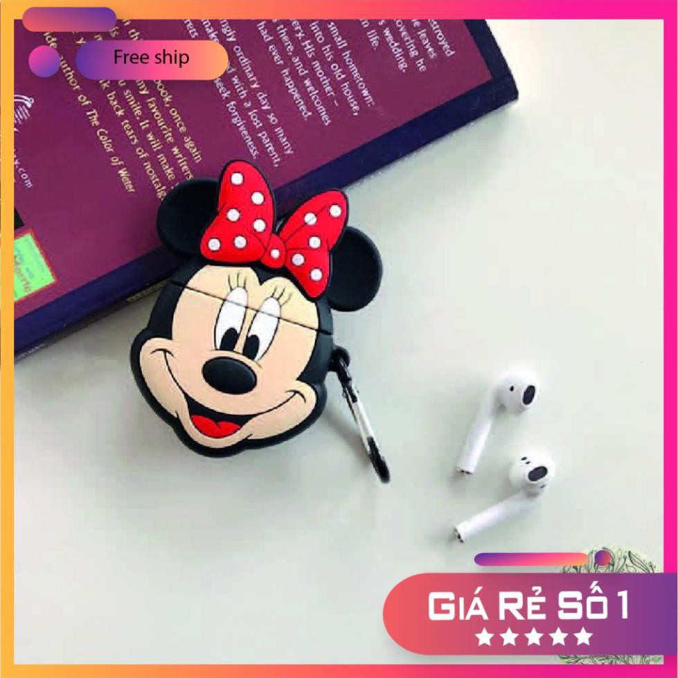 Airpods Case ⚡ Tặng Móc Đeo ⚡ MICKEY &amp; MINNIE Case Tai Nghe Không Dây Airpods 1/ 2/ i12 - Châts Case Store