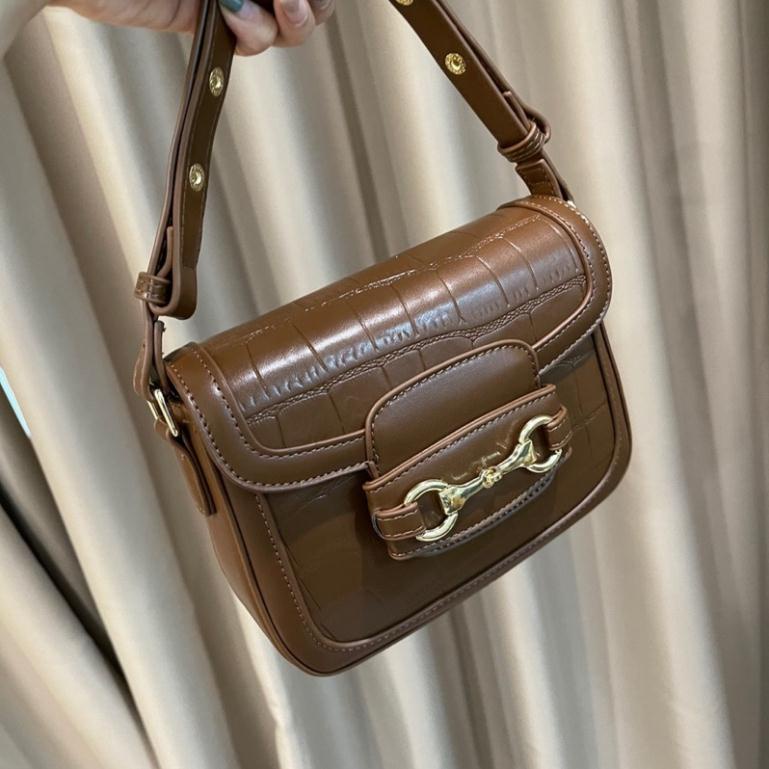 Túi vân rắn size 20 hàng đẹp quai chỉnh cúc bấm video ảnh thật hàng cao cấp