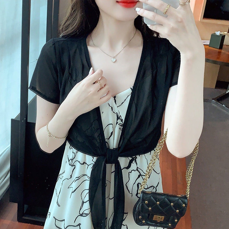 Áo Khoác Voan Mỏng Tay Ngắn Thời Trang Dành Cho Nữ###