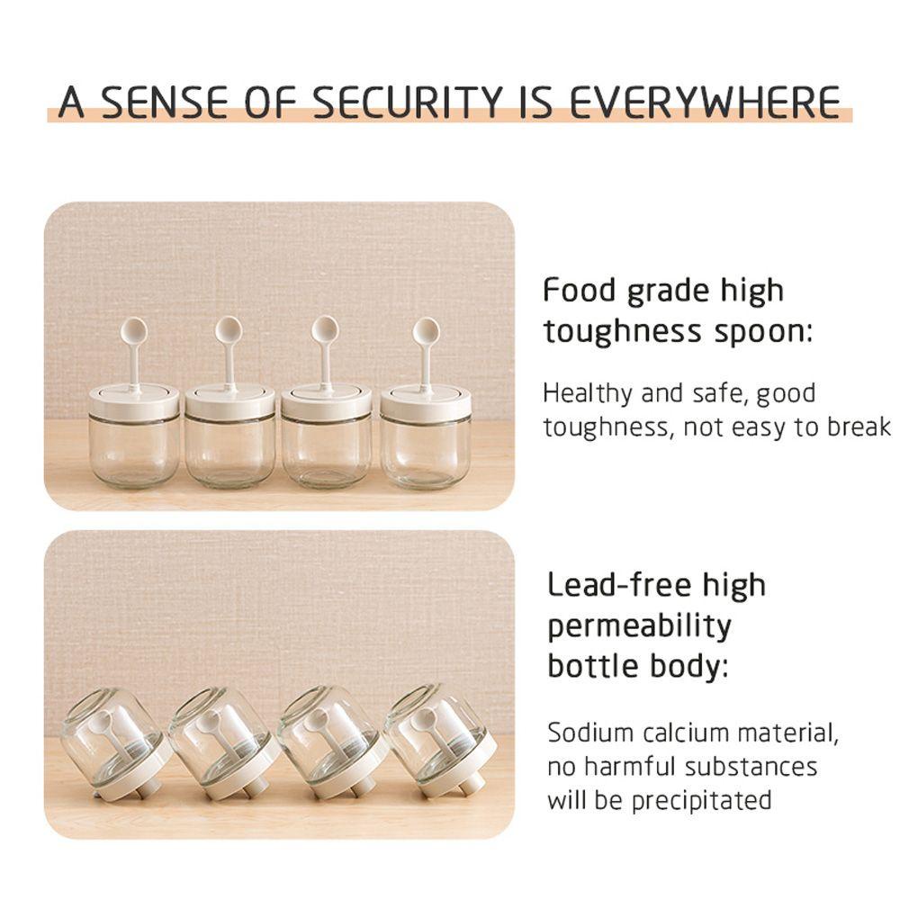 Hũ Đựng Gia Vị Trong Suốt Kèm Muỗng Tiện Dụng Cho Nhà Bếp