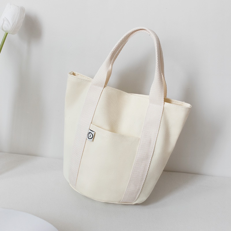 Túi Xách Tay Bằng Vải Canvas Thiết Kế Phong Cách Hàn Quốc Mới Dành Cho Nữ Sinh