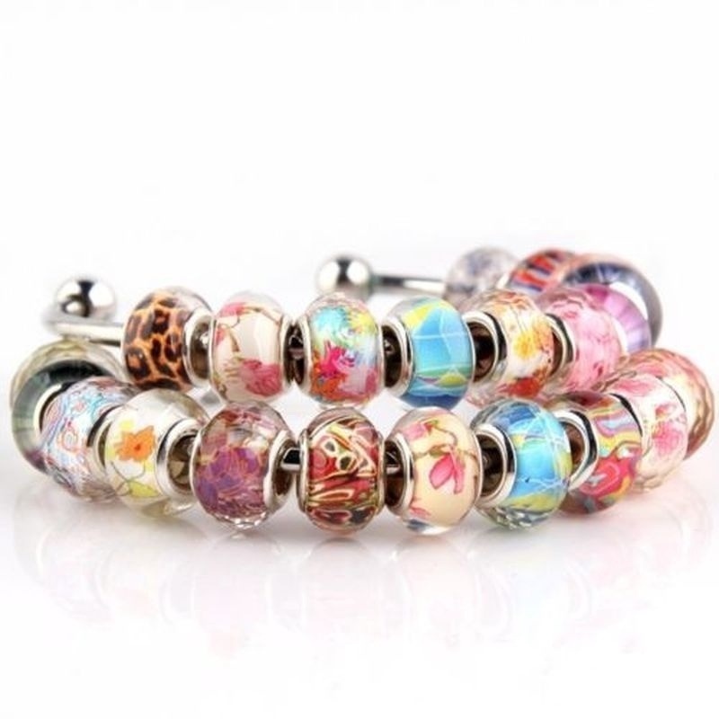Set 20 Hạt Thủy Tinh 5mm 8x13mm Nhiều Màu Ngẫu Nhiên Làm Trang Sức Vòng Tay/Vòng Cổ DIY