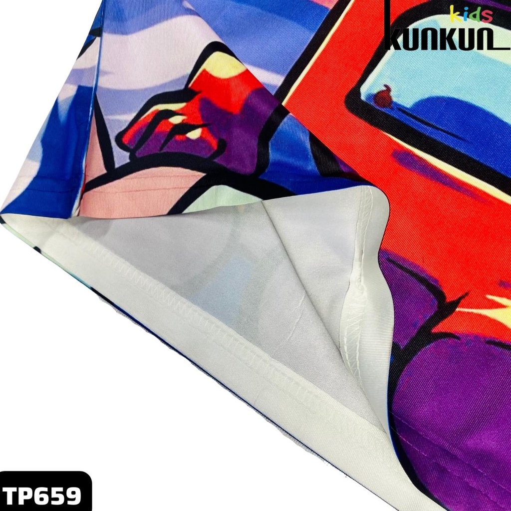 Quần áo bé trai KUNKUN TP659 cộc tay hình among us hồng size đại từ 10-60kg - Đồ bộ trẻ em thun lạnh thoáng mát