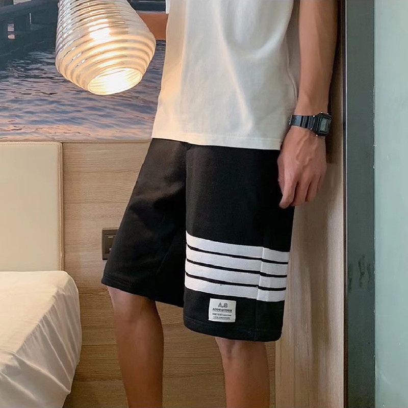Quần Short Dáng Rộng Họa Tiết Kẻ Sọc Phong Cách Hip Hop Nhật Bản Thời Trang Cho Nam Size M-3XL