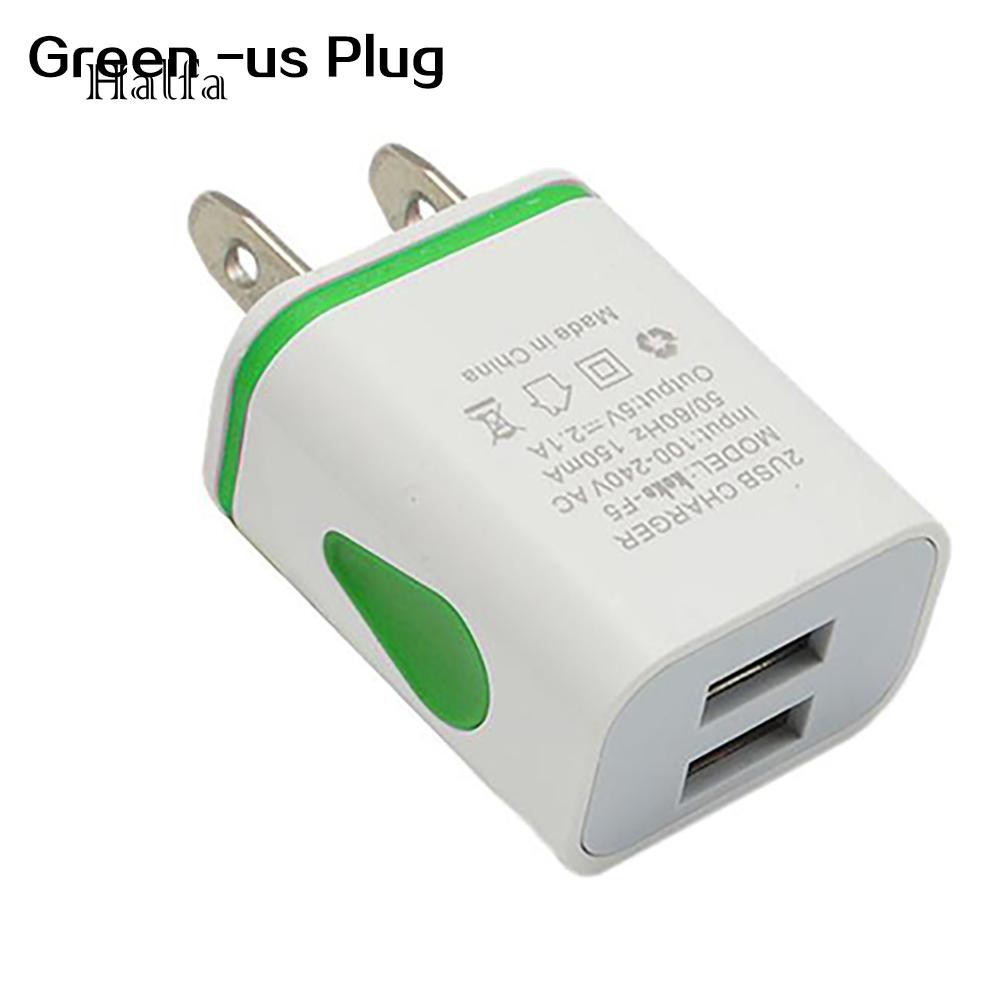 Củ sạc cắm tường 2 cổng kết nối USB điện áp 5V 2.1A tích hợp đèn LED | BigBuy360 - bigbuy360.vn