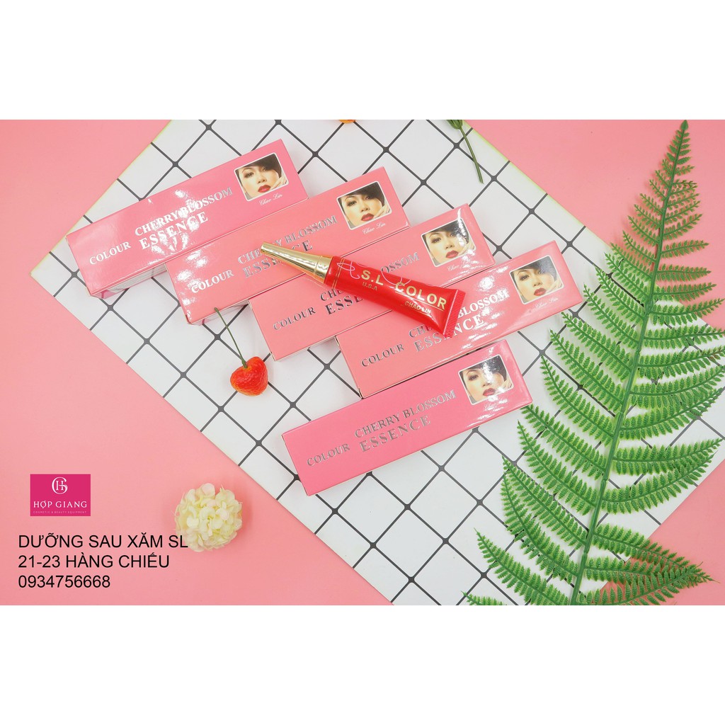 Dưỡng môi sau xăm CHERRY BLOSSOM ESSENCE cho màu môi sau xăm lên đậm và chuẩn màu